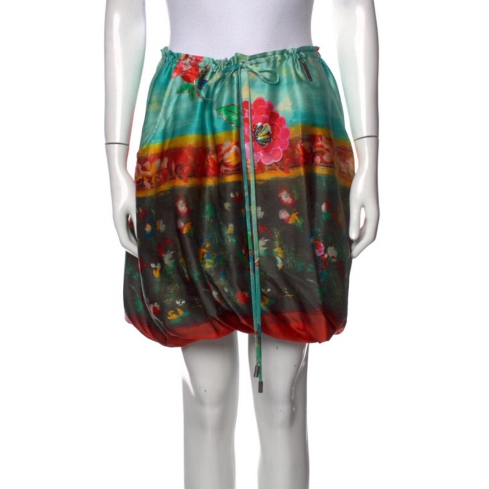 John Galliano Multicolor Floral Mini Skirt
